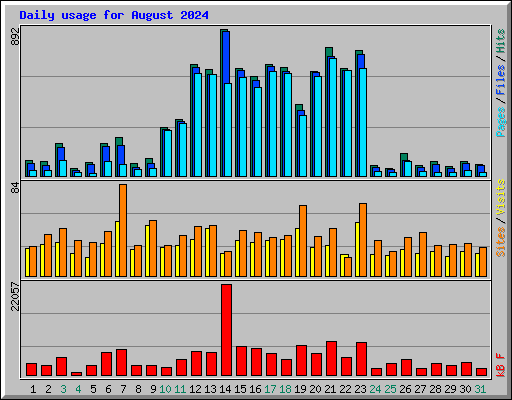 Daily usage for August 2024