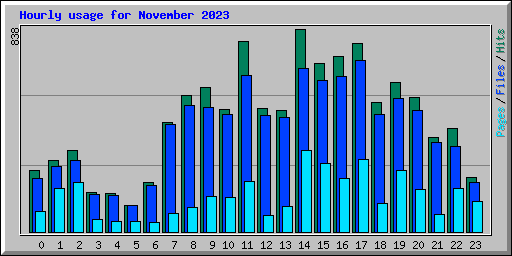 Hourly usage for November 2023