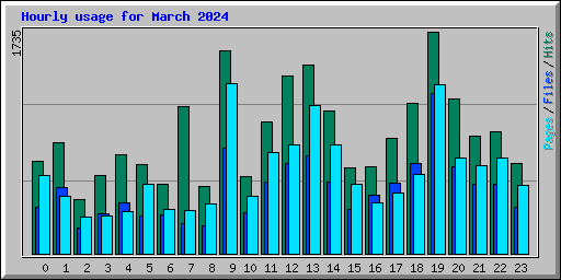 Hourly usage for March 2024