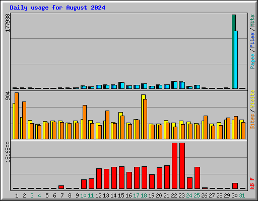 Daily usage for August 2024